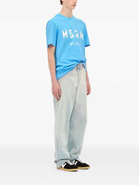 Topuri MSGM Msgm T-Shirts And Polos BLUE Barbati (BM 17116591) 2