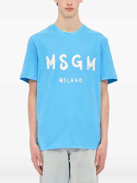 Topuri MSGM Msgm T-Shirts And Polos BLUE Barbati (BM 17116591) 3