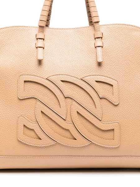 Genti de mana Casadei Casadei Park Avenue Leather Tote Bag Beige Femei (BM 17116684) 4