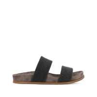 Balerini Grey Sandals With Monile Decoration And Round Open Toe In Suede And Cotton Woman Femei