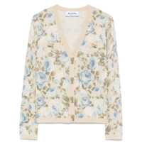 Cardigane Blumarine Beige Cardigan With Floral Print Femei
