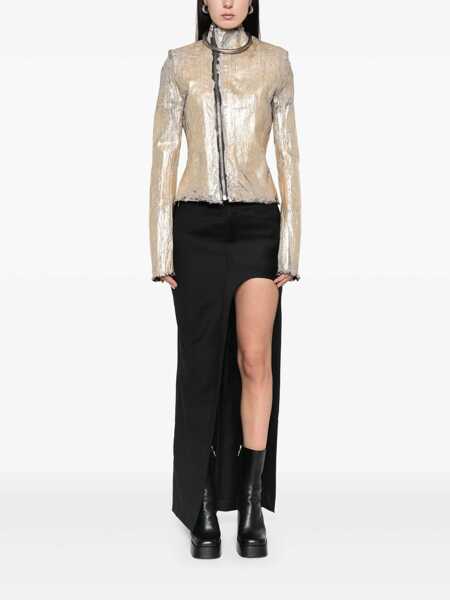 Geci Rick Owens Rick Owens Gary Cracked-Effect Jacket GOLD Femei (BM 17125135) 2