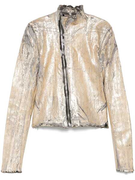 Geci Rick Owens Rick Owens Gary Cracked-Effect Jacket GOLD Femei (BM 17125135) 1