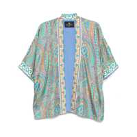 Sacouri Etro Silk Kimono With Multicolor Paisley Print Femei