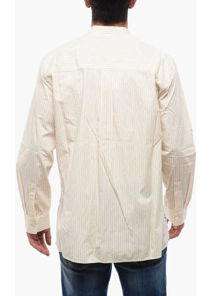 Camasi casual Birkenstock Tekla Cotton Poplin Striped Shirt Beige Barbati (BM 17128019) 2