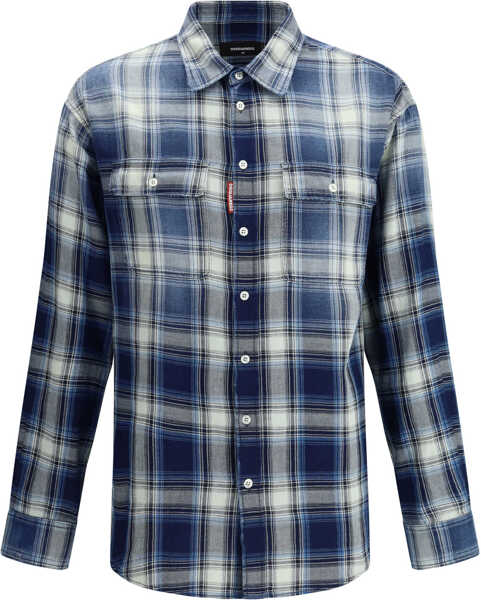 Camasi casual DSQUARED2 Cotton check Shirt COL. 001F Barbati (BM 17128316) 1