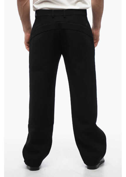 Pantaloni casual Off-White Wool Straight-Fit Pants Black Barbati (BM 17128355) 2