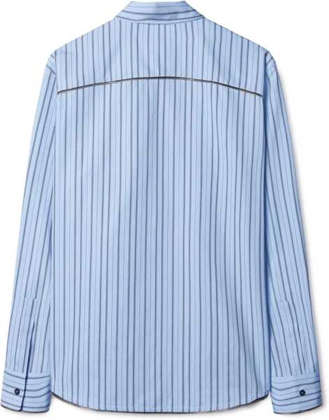 Camasi casual Off-White Blanced Striped Zip Around Popeline Shirt Light Blue Barbati (BM 17128361) 2
