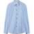 Off-White Blanced Striped Zip Around Popeline Shirt Light Blue