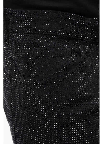 Blugi drepti DSQUARED2 All-Over Rhinestoned Denims Black Barbati (BM 17128379) 4