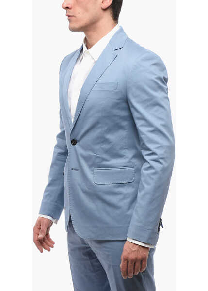 Costume DSQUARED2 Cotton Suit With Flap Pockets Blue Barbati (BM 17128382) 2