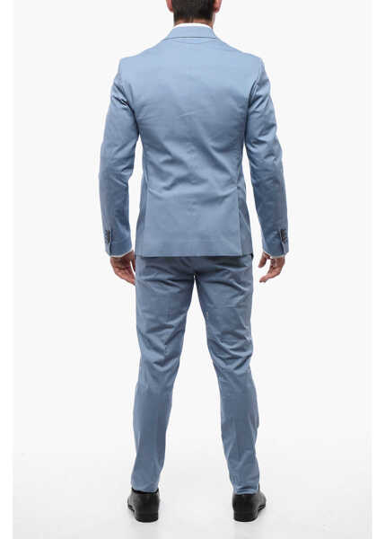 Costume DSQUARED2 Cotton Suit With Flap Pockets Blue Barbati (BM 17128382) 4