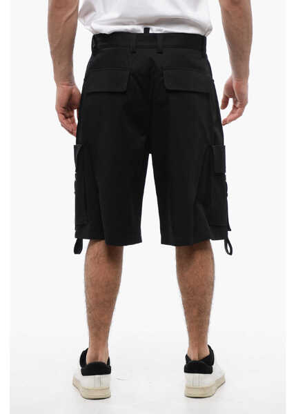 Pantaloni scurti Off-White Cotton Cargo Shorts With Eyelets And Buckles Black Barbati (BM 17128400) 2
