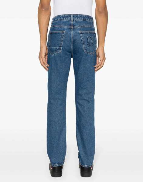 Blugi slim fit Palm Angels 5-Pocketed Slim Fit Denims With Belt Loops 18Cm Blue Barbati (BM 17128433) 4