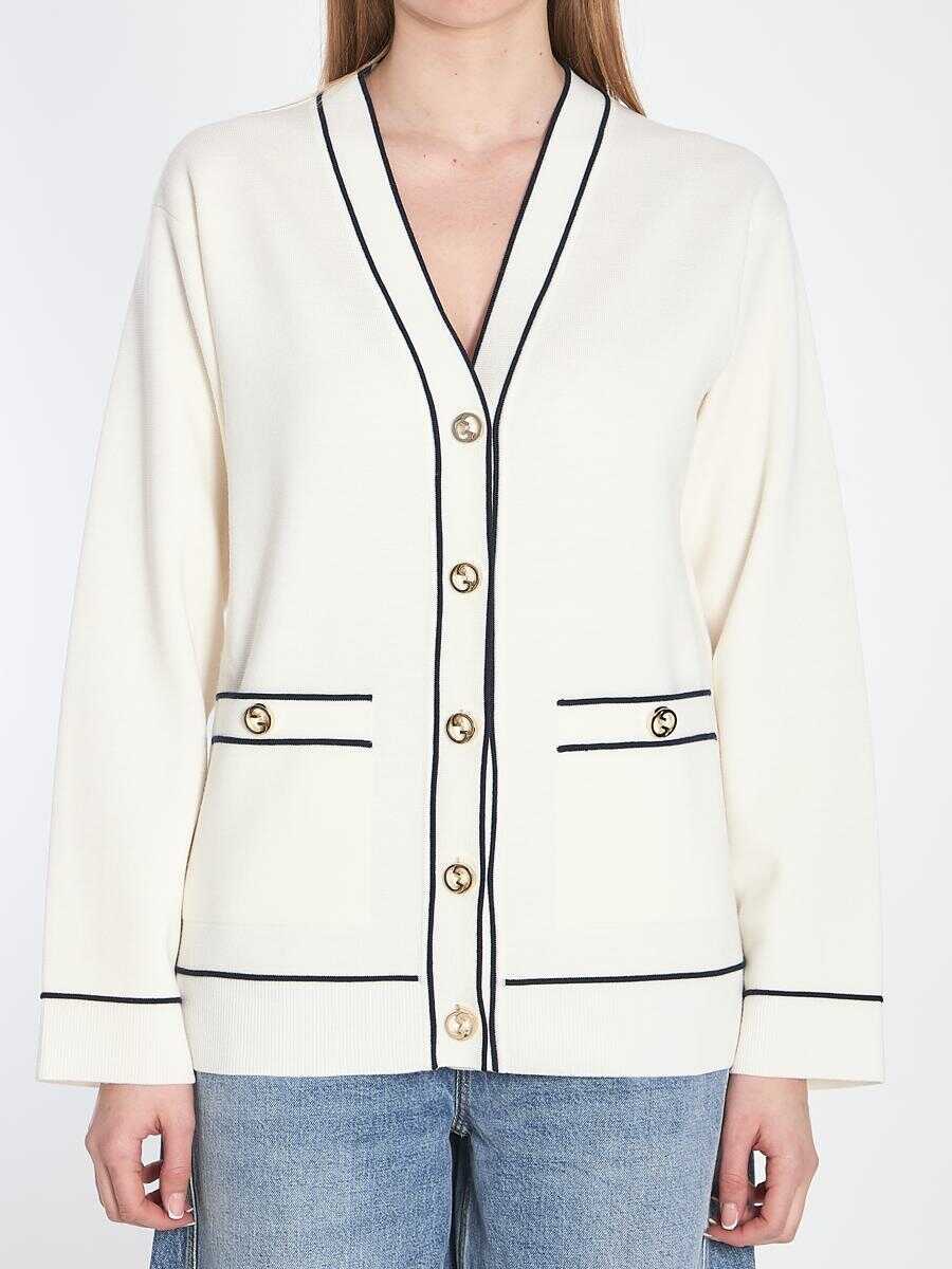 Cardigane Gucci Fine Wool Cardigan WHITE Femei (BM 17130160) 1