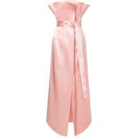 Rochii Philosophy Di Lorenzo Serafini Pink Satin Long Dress With Belt Femei