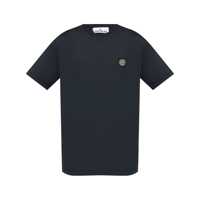 Tricouri Stone Island Cotton Short Sleeves T-Shirt In Navy Blue With Logo Barbati