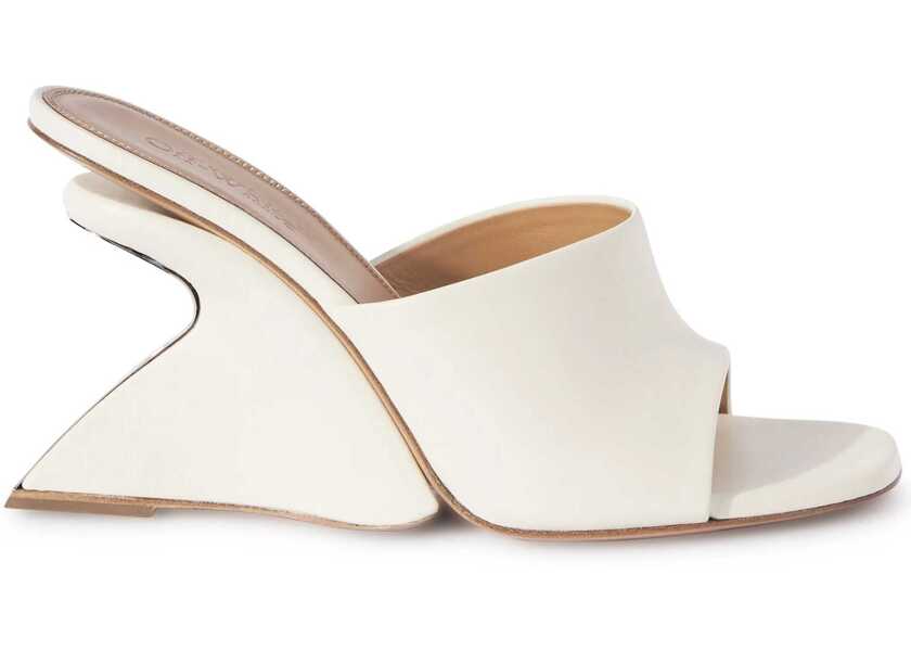 Saboti Off-White Open-Toe Jug Mules Wedge 10 Cm Beige Femei (BM 17136734) 1