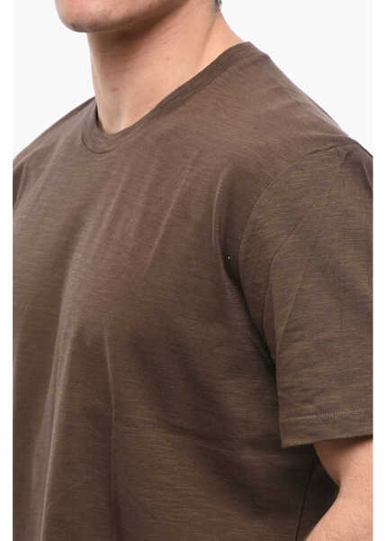 Tricouri Neil Barrett Monochrome Yoke Back Cotton T-Shirt Brown Barbati (BM 17136878) 3