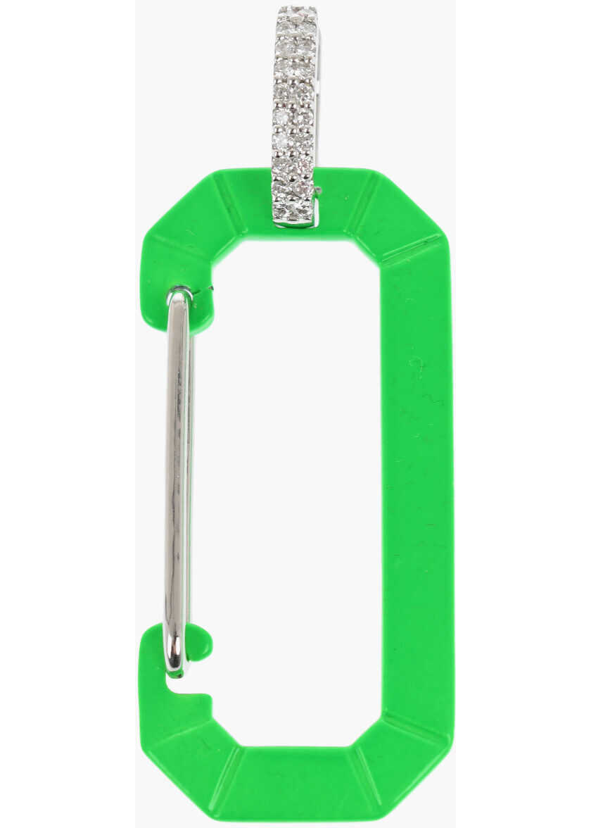 Cercei ERA 18K White Gold Chiara Single Earring With Snap Hook Green Femei (BM 17136950) 1