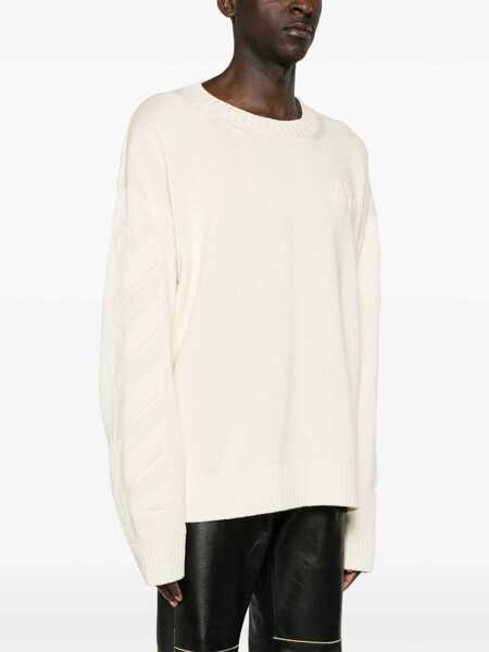Pulovere Off-White Cotton Sweater With Embossed Logo Beige Barbati (BM 17136968) 3