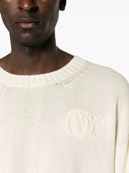 Pulovere Off-White Cotton Sweater With Embossed Logo Beige Barbati (BM 17136968) 5