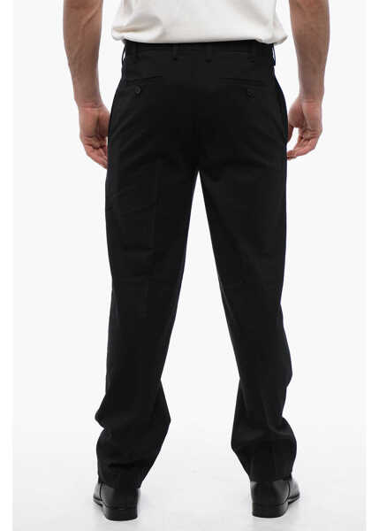Pantaloni casual Neil Barrett Wool Blend Tape Slim Fit Chinos Pants Black Barbati (BM 17137061) 2