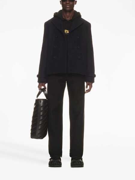 Paltoane Off-White Double-Breasted Sierra Leone Wool Blend Coat Blue Barbati (BM 17137073) 2