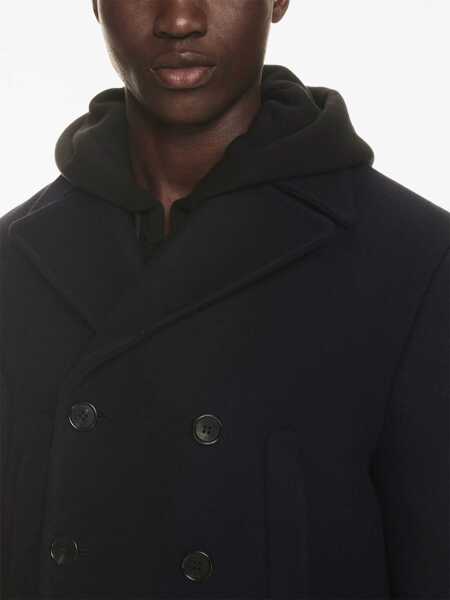 Paltoane Off-White Double-Breasted Sierra Leone Wool Blend Coat Blue Barbati (BM 17137073) 5