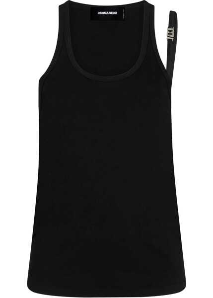 Tricouri DSQUARED2 Icon Logoed Lace Tank Top Black Barbati (BM 17137085) 1