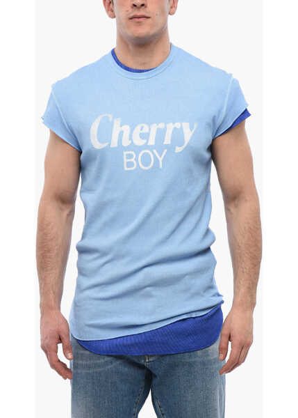 Tricouri DSQUARED2 Layered Cherry Boy T-Shirt With Choke Fit Blue Barbati (BM 17137091) 1