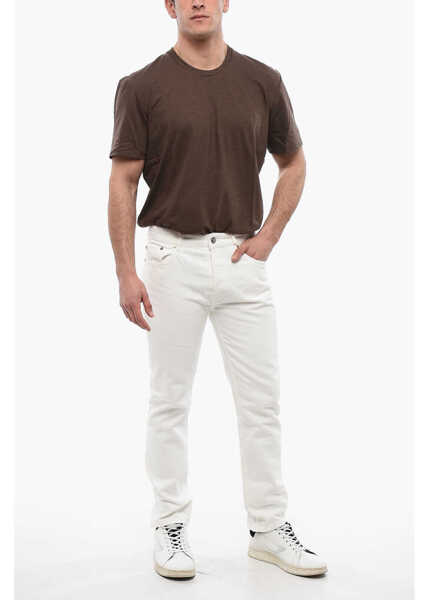 Blugi slim fit Palm Angels 5-Pocketed Slim Fit Denims With Belt Loops 18Cm White Barbati (BM 17137157) 4