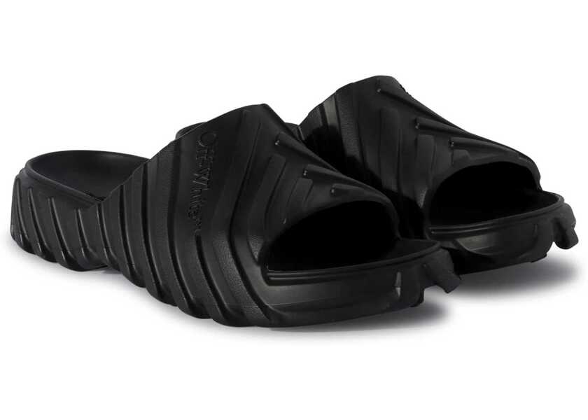 Sandale Off-White Embossed Exploration Sliders Black Barbati (BM 17137283) 2