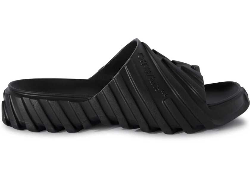 Sandale Off-White Embossed Exploration Sliders Black Barbati (BM 17137283) 1