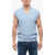 Viktor & Rolf Cable Knit Cotton Blend Vest With V Neck Light Blue
