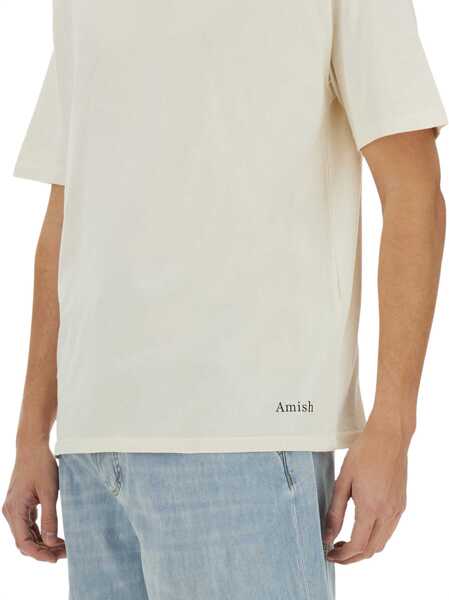 Tricouri AMISH Cotton T-Shirt WHITE Barbati (BM 17137358) 4