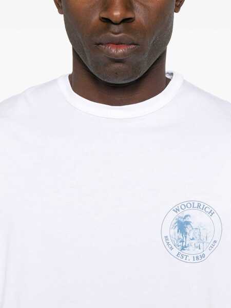 Tricouri Woolrich T-Shirt With Print WHITE Barbati (BM 17137436) 4