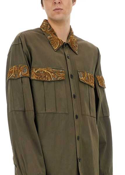 Camasi casual Dries Van Noten Shirt With Embroidery BROWN Barbati (BM 17137961) 4