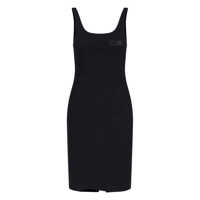 Rochii Mm6 Maison Margiela Black Dress With Crossed Straps On The Shoulder Femei