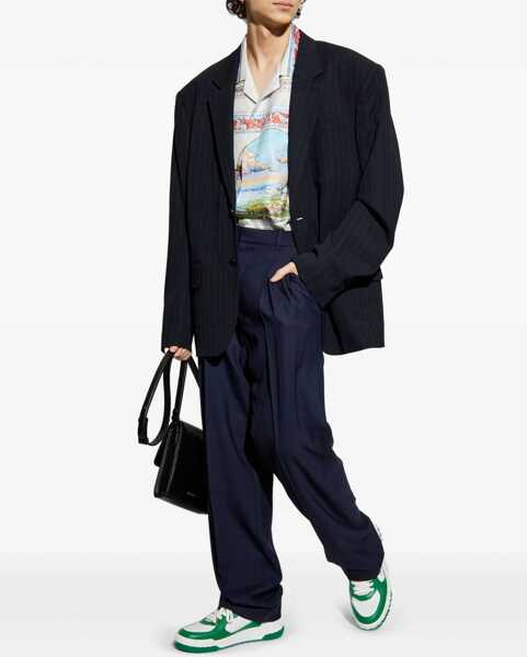 Pantaloni casual Casablanca Tailored Trousers With Front Pleats BLUE Barbati (BM 17150033) 2