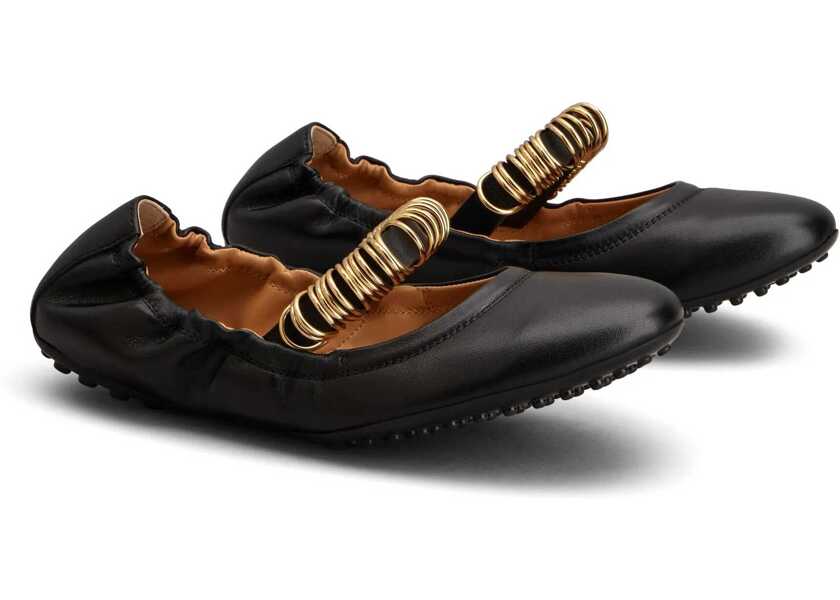 Balerini TODS Ballet Flats With Eyelets BLACK Femei (BM 17150330) 2