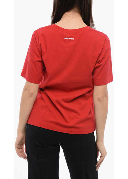 Tricouri DSQUARED2 Crew Neck Cherry Girl Cotton T-Shirt Red Femei (BM 17150462) 2
