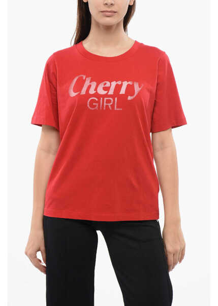 Tricouri DSQUARED2 Crew Neck Cherry Girl Cotton T-Shirt Red Femei (BM 17150462) 1