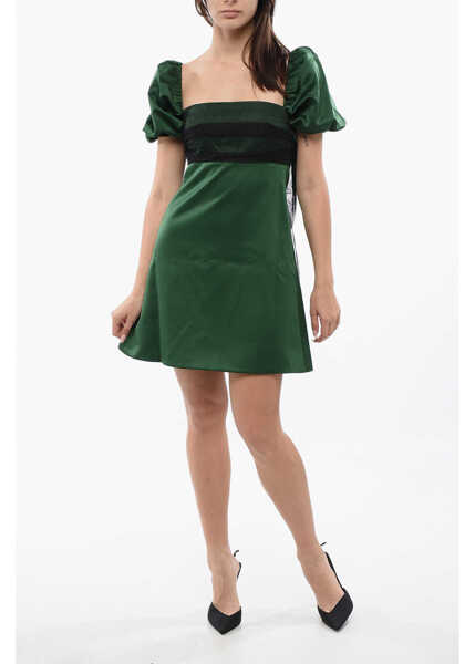 Rochii scurte Viktor & Rolf Mini Dress With Lego Of Mutton Sleeves And Bow Detail Green Femei (BM 17150495) 1