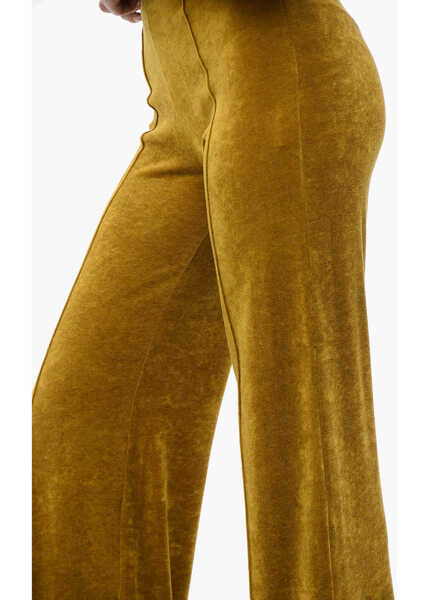 Pantaloni casual Viktor & Rolf High-Waisted Velvet Pants Yellow Femei (BM 17150501) 3