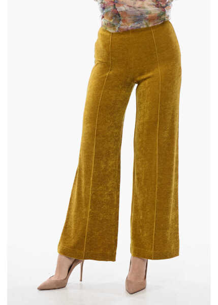 Pantaloni casual Viktor & Rolf High-Waisted Velvet Pants Yellow Femei (BM 17150501) 1