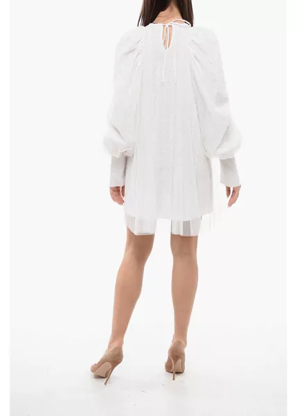 Rochii scurte Viktor & Rolf Double Fabric Castle In The Sky Long Sleeved Dress White Femei (BM 17150507) 2