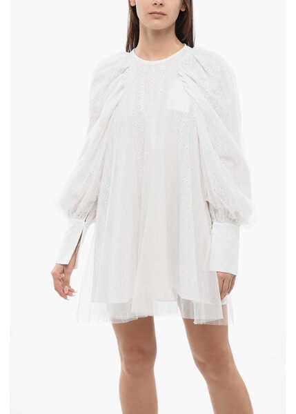 Rochii scurte Viktor & Rolf Double Fabric Castle In The Sky Long Sleeved Dress White Femei (BM 17150507) 4
