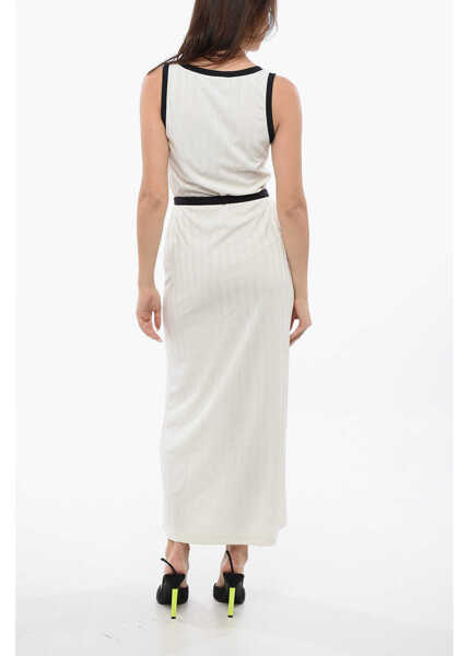 Rochii lungi Viktor & Rolf Belted Ribbed Sleeveless Dress White Femei (BM 17150513) 2
