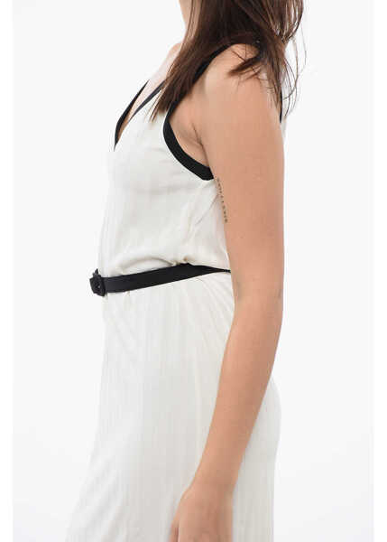 Rochii lungi Viktor & Rolf Belted Ribbed Sleeveless Dress White Femei (BM 17150513) 3